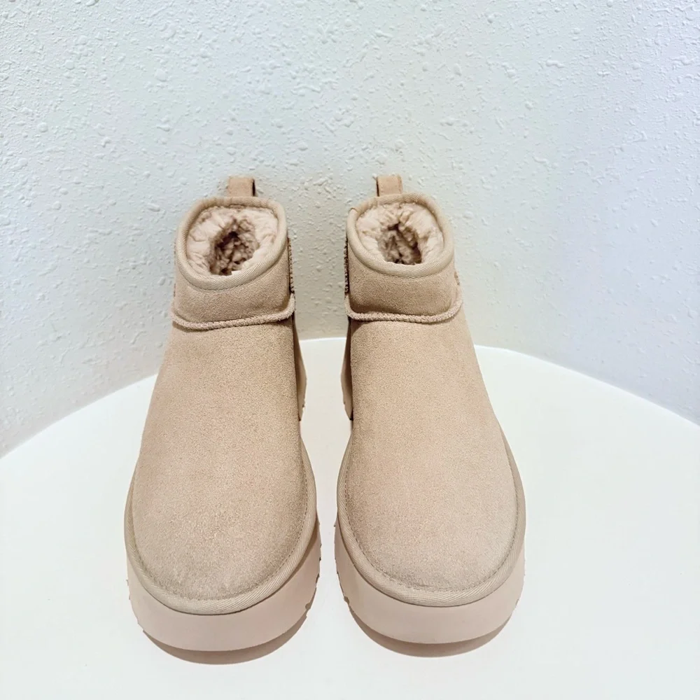 UGG Classic Ultra Mini New Heights Beige Women’s Boots Size 10 NWT